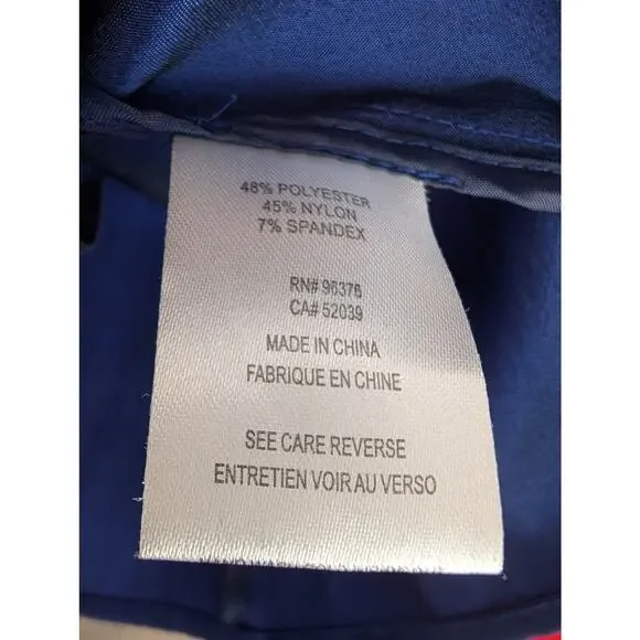 Samuel Dong Blazer Jacket Evening Formal Pleated Ruffle Iridescent Blue Size L - Picture 8 of 11